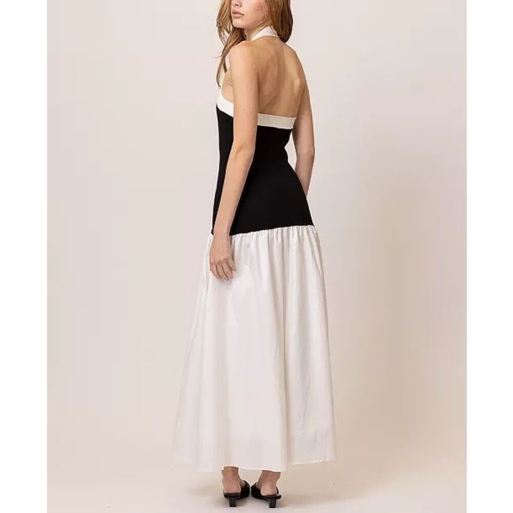 Line & Dot Women's Kohl Mixed-Media Halter-Neck Dress S NWT - Picture 4 of 8